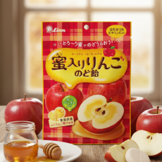 일본 라이온 꿀이 들어간 사과 목캔디