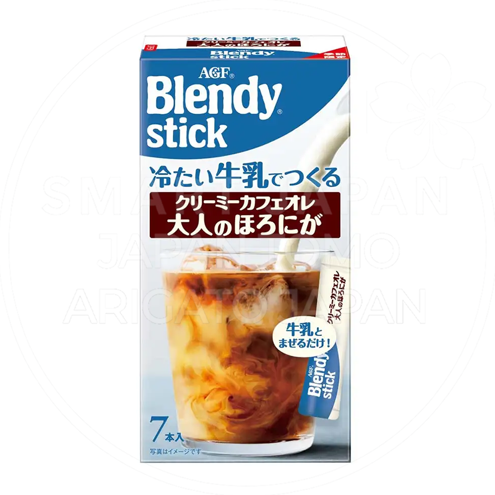 일본 AGF 블렌디 스틱 차가운 우유로 만드는 크리미 카페오레 어른의 은은한 쓴맛 7개입