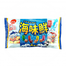 일본 덴로쿠 우미아지센 해산물맛 땅콩과자 4봉 120g /일본 과자