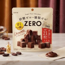 일본 롯데 제로 ZERO 슈가프리 초콜릿 봉지타입 21개입 84g