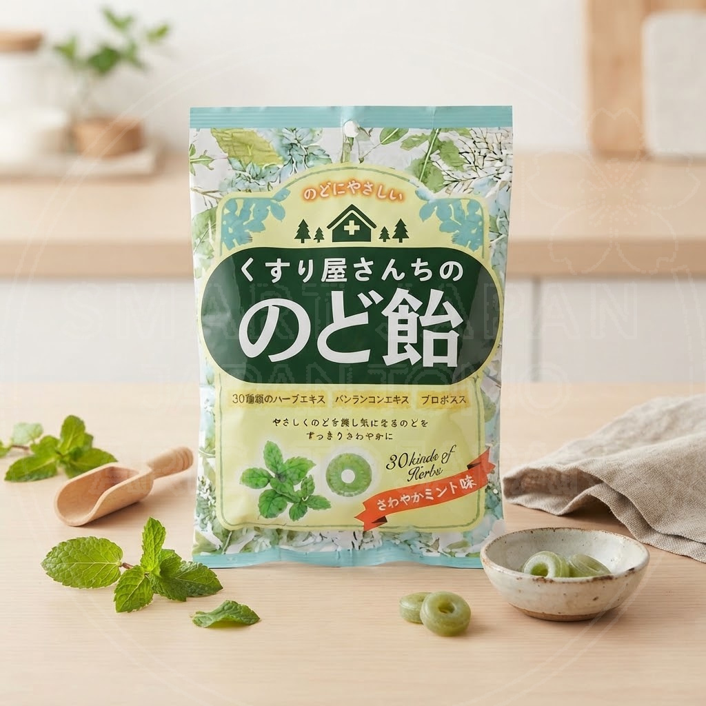 일본 쿠스리야산치 목캔디 상쾌한 민트맛 초록 75g
