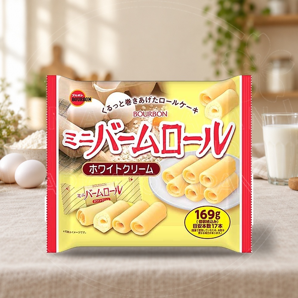 일본 부르봉 미니 밤롤 바움롤 화이트크림 롤케이크 17개입 169g /일본 과자
