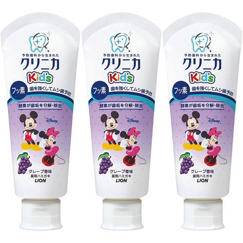 라이온 크리니카 어린이 충치예방 불소치약 60g (포도맛) 3개세트