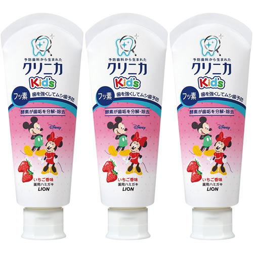 라이온 크리니카 어린이 충치예방 불소치약 60g (딸기맛) 3개세트