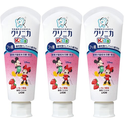 라이온 크리니카 어린이 충치예방 불소치약 60g (딸기맛) 3개세트