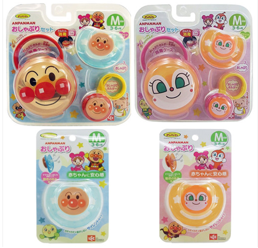 호빵맨 공갈 젖꼭지세트 / 짤랑이 노리개 / 소독케이스포함