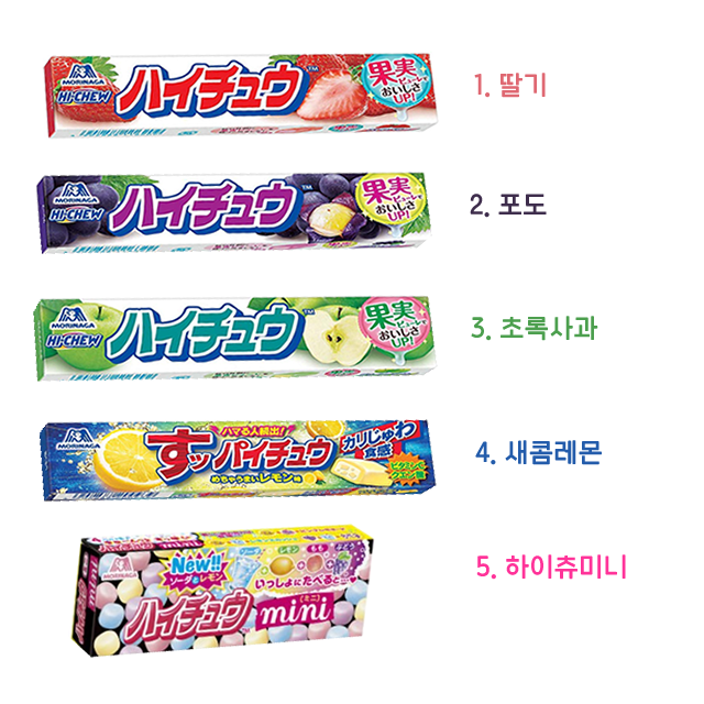 일본 하이츄 시리즈 12개입 5종
